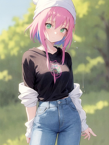 Pastel-Colored Outfit and Extra Large Hoodie in Steamy Hentai AI Image