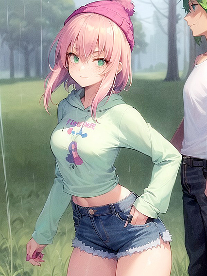 Freckled Beauty in Pastel Greens Exploring Erotic hentai Pleasures