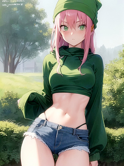 Freckled Beauty in Pastel-Colored Extra Large Hoodie for Steamy Hentai AI Image
