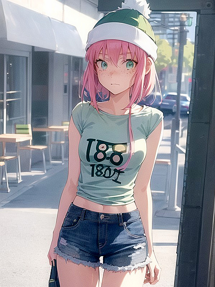 Freckled Beauty in Pastel Greens EnjoysMind-Bending Hentai Pleasure