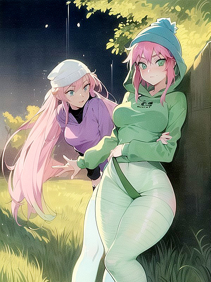Freckled beauty in pastel colors rocks extra large hoodie in steamy Hentai AI Image