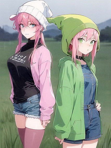 Pastel-Colored Hoodie Girl 18+ with Extra Freckles in Sensual Hentai AI Image