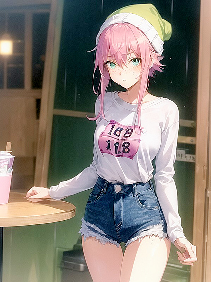 Freckled Beauty in Pastel-Colored Extra Large Hoodie forSTEAMY Hentai Pleasure