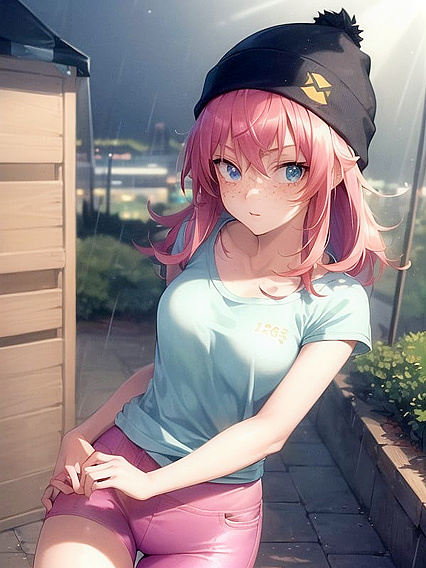 Freckled Girl 18+ in Green Clothing and XL Hoodie Enjoys Intense Hentai Pleasure