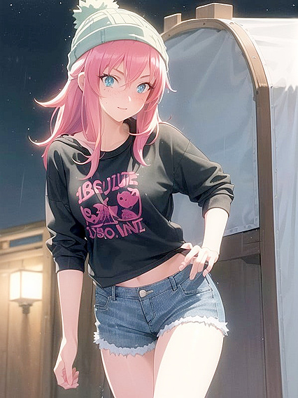 Freckled beauty in green clothing enjoys extra-large hoodie hentai pleasures