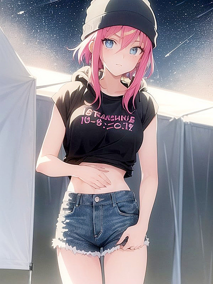 Freckled Girl 18+ in Oversized Green Hoodie seduces in steamy Hentai AI Image