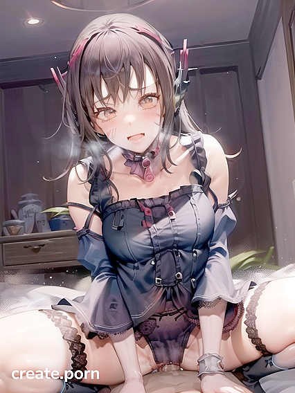 Masturbating in a Black Skirt and White Panties Leads to Intense Squirts and CreamPie Hentai AI Image