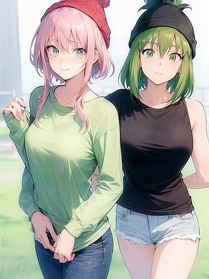 Freckled Girl 18+ in Green Clothing Wears XL Hoodie for Naughty Hentai Fun