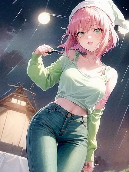 Freckled Beauty in Green Clothing Wears Oversized Hoodie for Sexy Hentai Fun