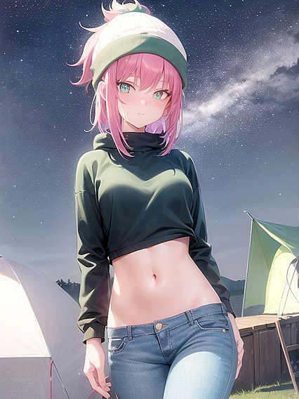 Freckled Goddess in Green Clothing and Oversized Hoodie -Hentai Pleasure Unleashed