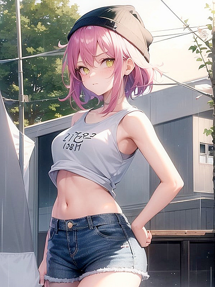 Freckled Girl 18+ in Green Clothing and Extra Large Hoodie Hentai Pleasure