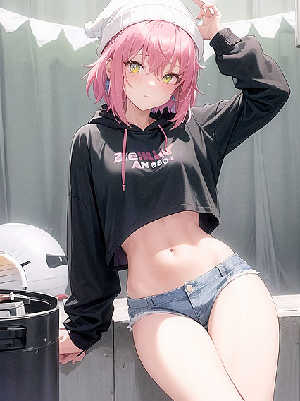 Freckled Beauty in oversized Hoodie and Green Outfit seduces in HentaiErotica