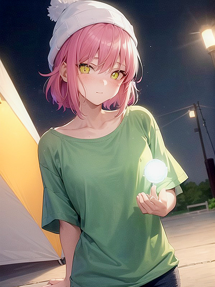 Freckled Girl 18+ in Oversized Hoodie and Green Outfit Seduces in hentHentai AI Image