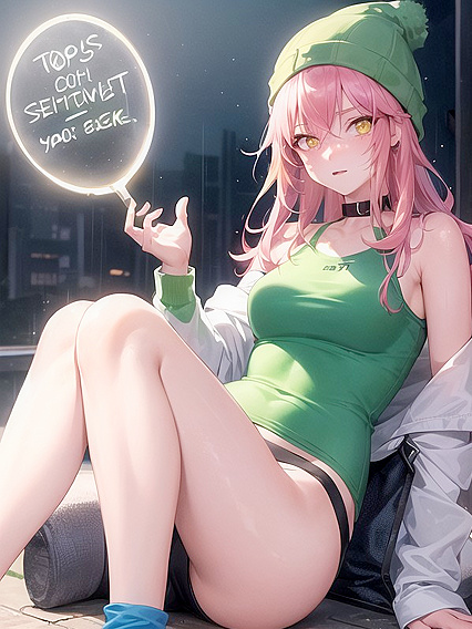 Freckled Beauty in Oversized Green Hoodie Seduces in hentai Fantasies