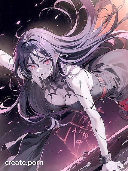 Goth Chick Gets Bukaked with Messy Hair in Wild Hentai AI Image