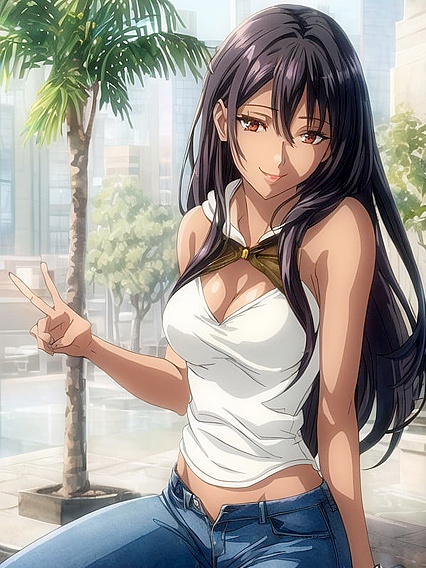 Happy Model Wears Cozy Hoodie for Seductive Hentai Pleasure