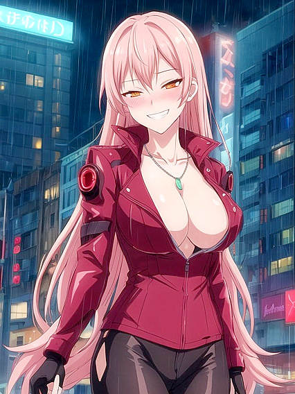 Mischievous Mistress in Necklace Tempts You in Seductive Hentai AI Image