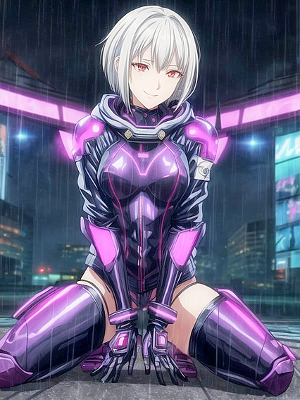 Sci-Fi Bobcut Babe in Jacket Explodes in Intense Hentai Pleasure