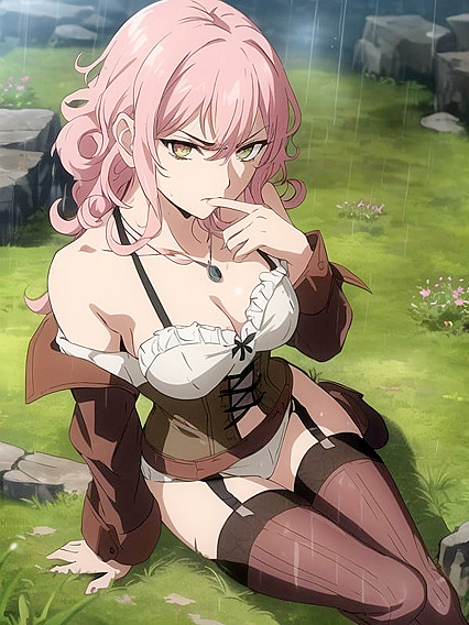 Curvy Cutie with Curls Gives a Seductive Pink Blowjob in Hentai Paradise