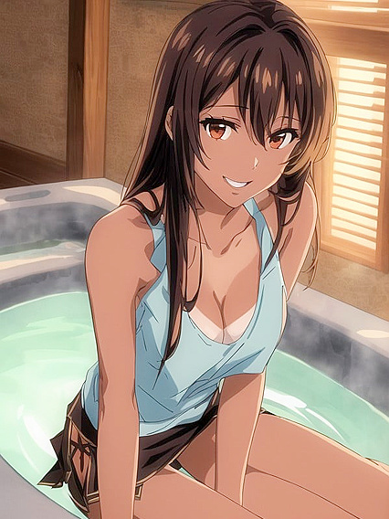 Tight Top Busty Chick Shows Off Her Curves in Steamy 18+ Hentai AI Image