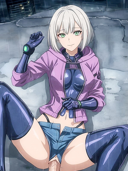 Seductive Latex Outfit and Stockings in Mind-Blowing Hentai AI Image