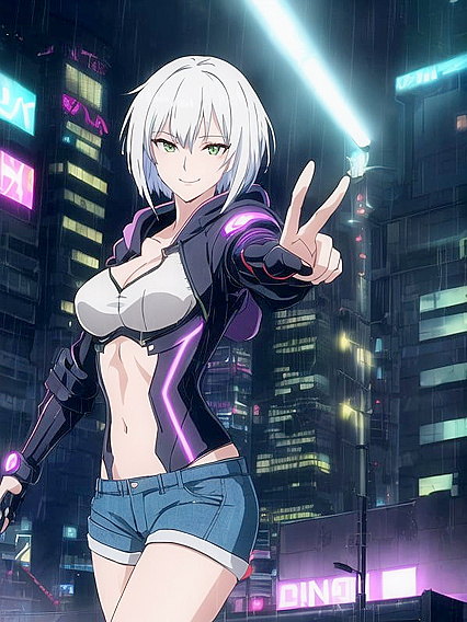 Sexy Model Wears Hoodie and Jacket for Steamy Hentai AI Image