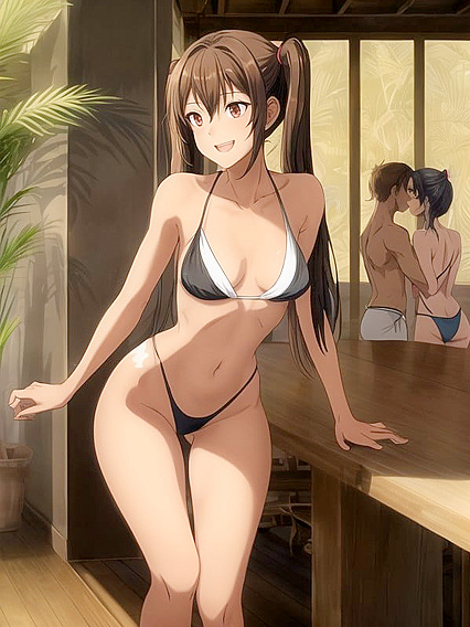 Skinny Happy Girl 18+ with Black Hair Enjoying Intense Hentai Pleasure