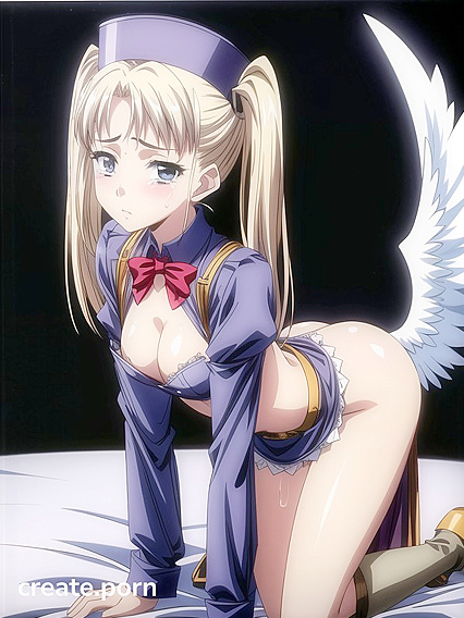 Pigtailed Beauty in Stockings Tempts You in the Kitchen with Steamy Hentai AI Image