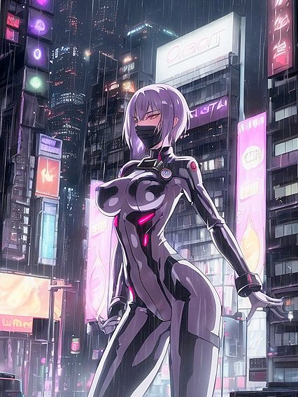 Sci-Fi Model Turned Firefighter in Steamy Hentai AI Image