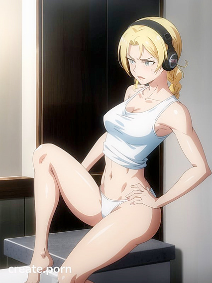 Masturbating Cutie with Small Breasts in Seductive Hentai AI Image