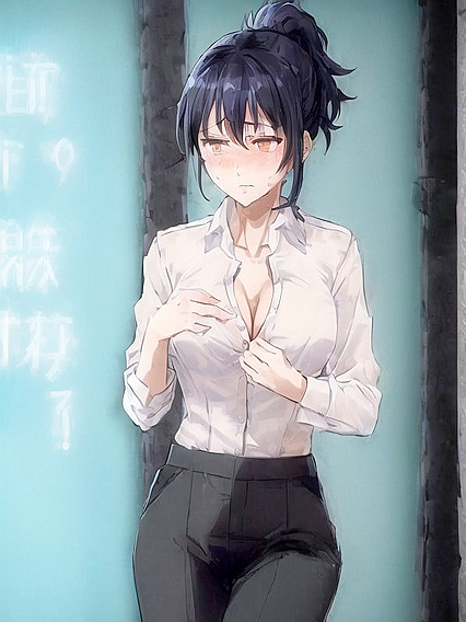 Ponytailed Office Lady Gets Seduced at the Bar in steamy Hentai AI Image