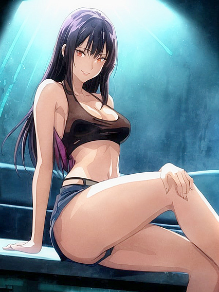 Pastel-Colored Cleavage and Seductive Tan Lines in steamy Hentai AI Image
