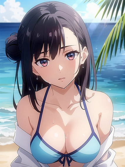 Soaked in Desire - Wet Clothes Seduction on the Beach in Hentai Fantasy
