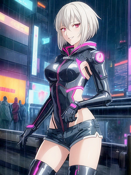 White Stockings and Latex Gloves Heat up steamy Hentai AI Image