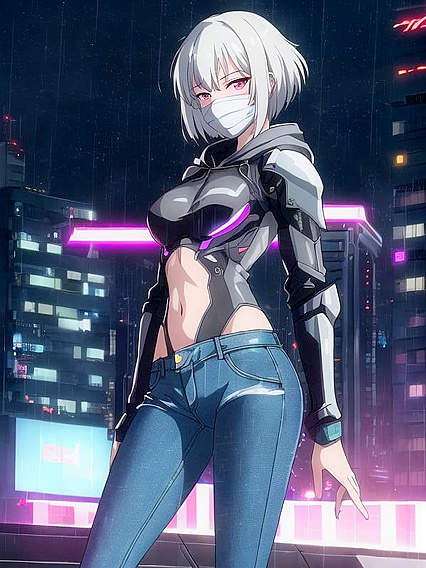 Cyberpunk City Adventures - Bobcut Babe in Futuristic Fetish Fantasies