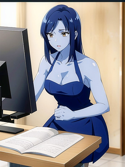Mind-Blowing Blue-Skinned Hentai AI Image in AI Porn