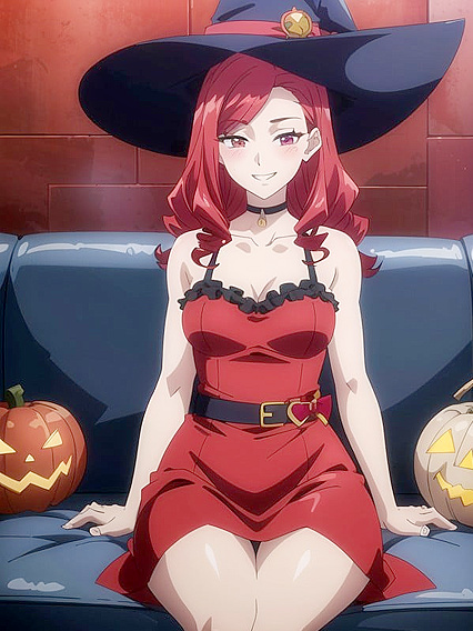Witch in Seductive Dress Laid Out for Intense Hentai Pleasure