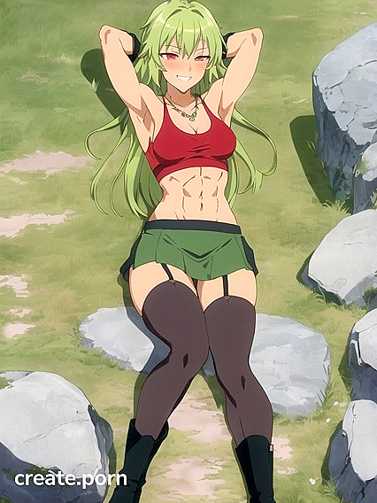 Nylon Stockings and Booted Skirts Heat Things Up in Seductive Hentai AI Image