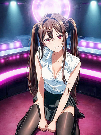 Happy Hentai AI Image with Small Breasts in a Crowded Setting