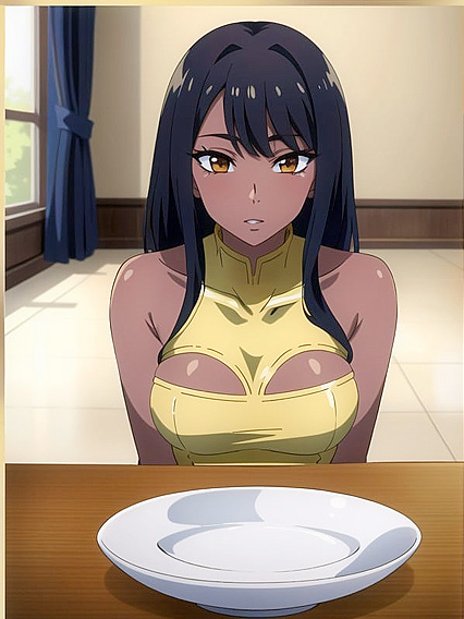 Golden-Skinned Beauty inMind-Blowing Hentai AI Image