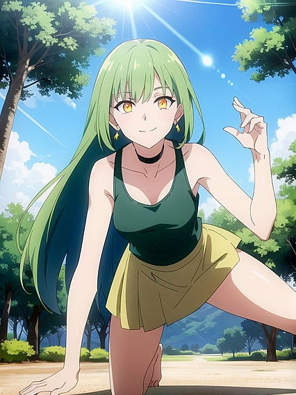 Green Skirted Goddess Seduces in an Oasis Hentai Fantasy