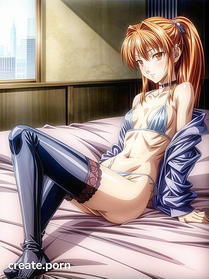 Choker and Hoodie Clad Cutie in Seductive Hentai AI Image