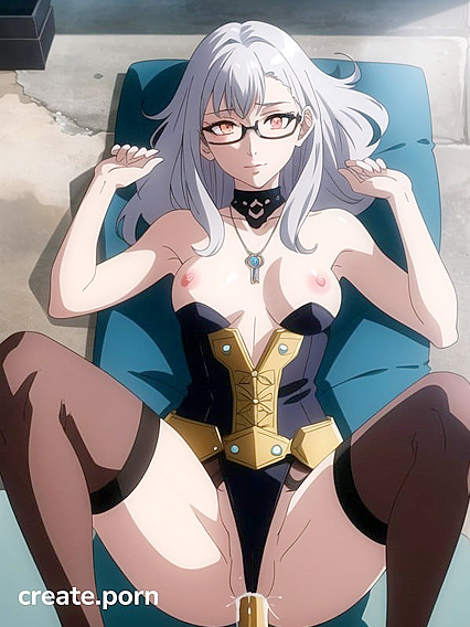 Busty White beauty in Stockings Teased in Seductive Hentai AI Image