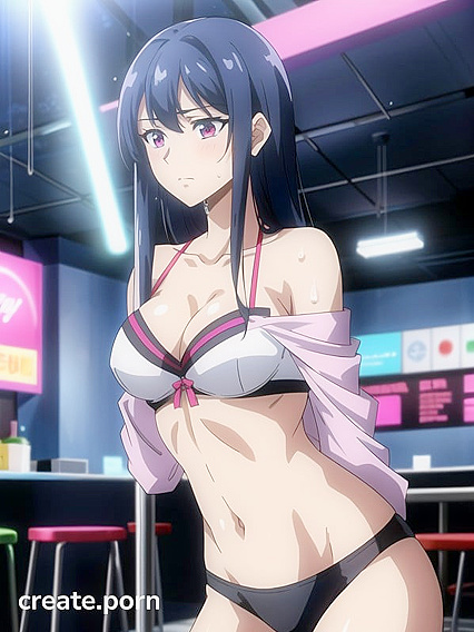 Stripped Down at the Club - Blouse in Erotic Hentai AI Image