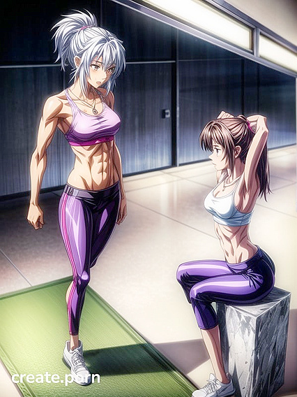 Wearing Headphones and a Sport Bra, She Flexes During Intense Yoga Sex Sessions
