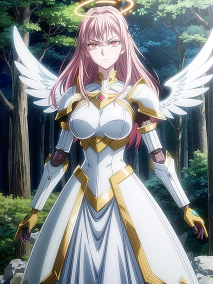 Angel's Seductive Pose in Vibrant hentai Wallpaper for Intense Pleasure