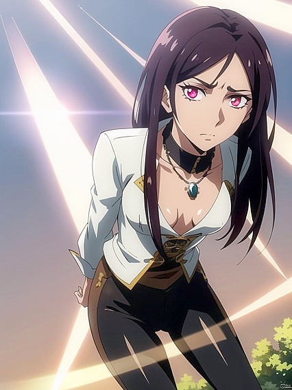 Busty White Chick Standing Tall in Seductive Hentai AI Image