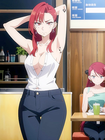 Rounded Breasts and Emotional Depth in Medium-Length Hentai AI Image