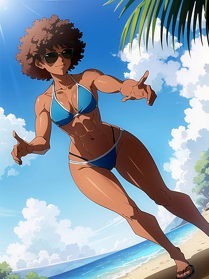 Big-Assed Afro Beauty Enjoys Ecstatic Hentai Pleasure