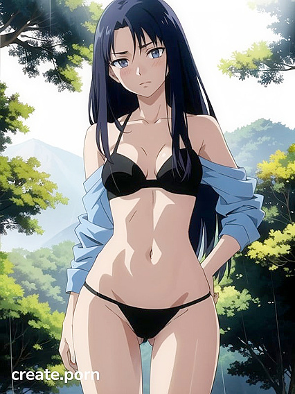 Skinny Beauty Enjoying Long-Length Pleasure in Vibrant Hentai AI Image